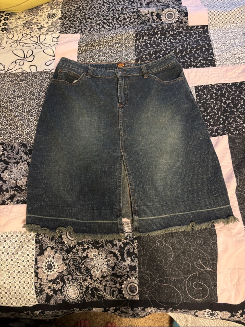 Route 66 Dark Blue Stretch Denim Skirt